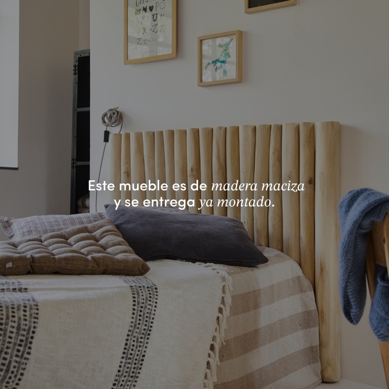 River - Cabecero de teca maciza 120 cm
