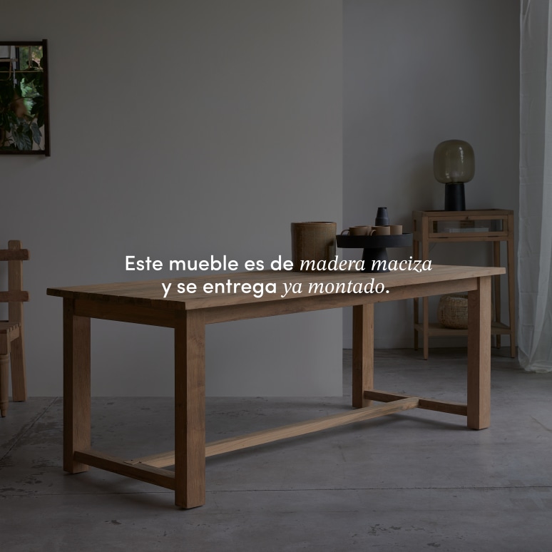 Teresa - Mesa de teca maciza reciclada para 6-8 personas