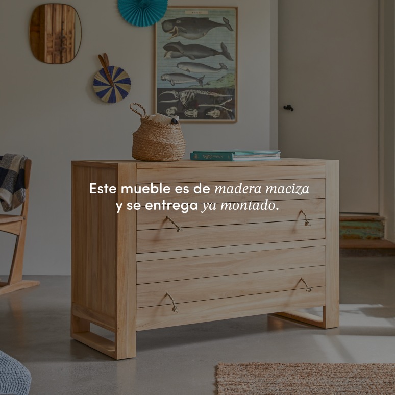 Minimalys - Cómoda infantil de teca maciza