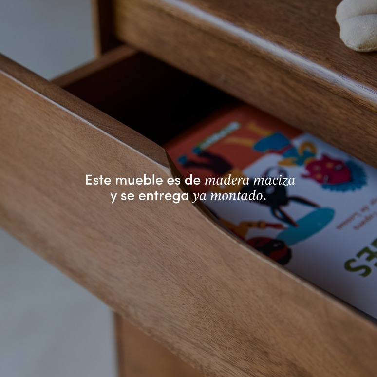 Gabrielle - Mesita de noche infantil de mango macizo