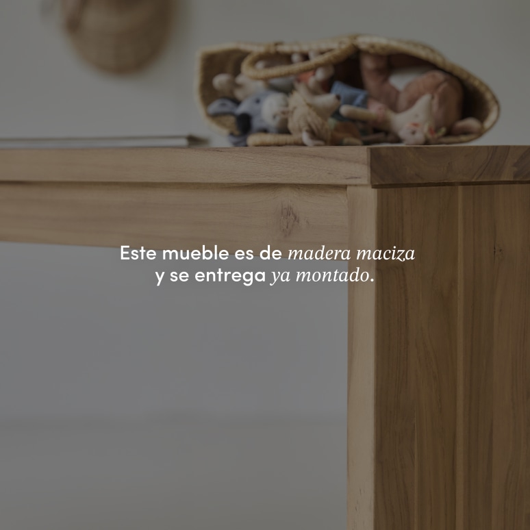Eden - Escritorio infantil de teca maciza con cajonera