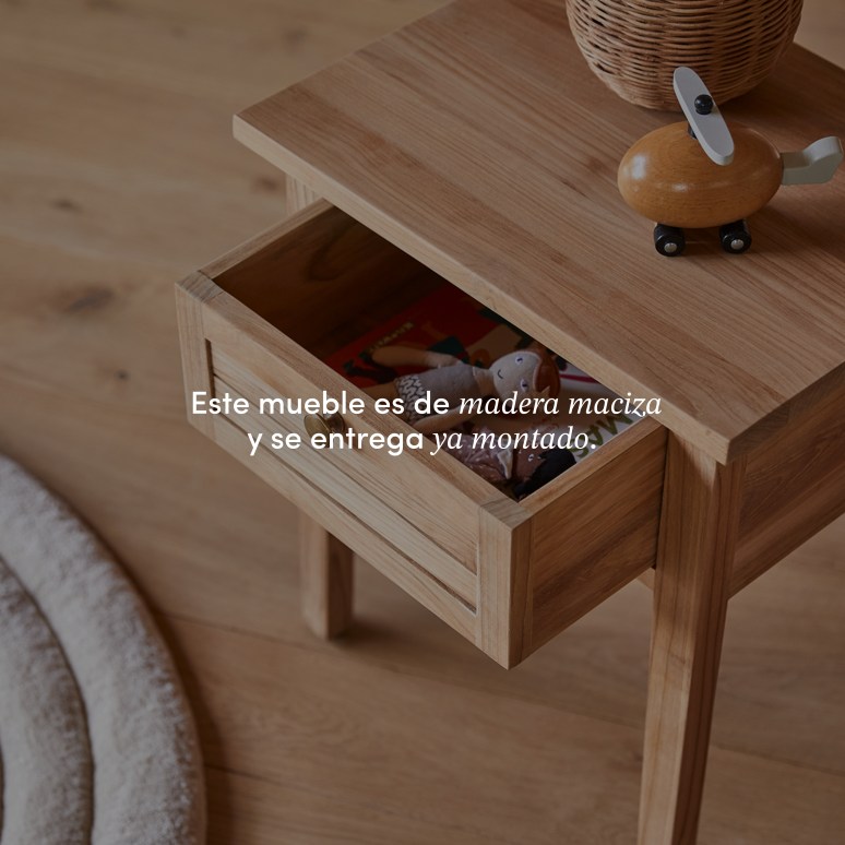 Suzette - Mesita infantil de noche de teca maciza