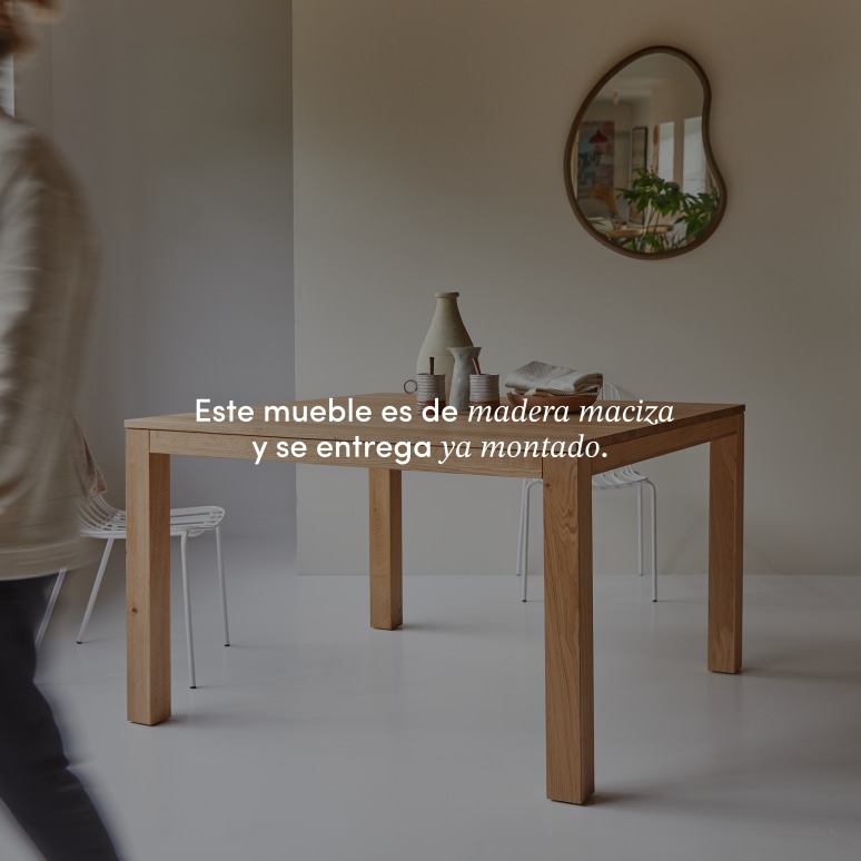 Eden - Mesa de roble macizo para 4-6 personas