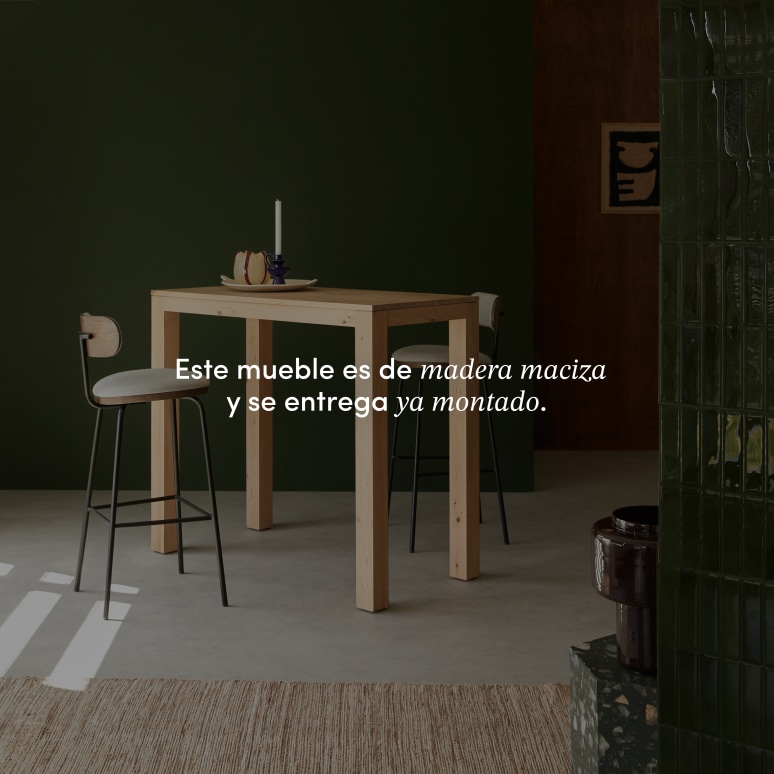 Eden - Mesa de bar de roble macizo para 2-4 personas