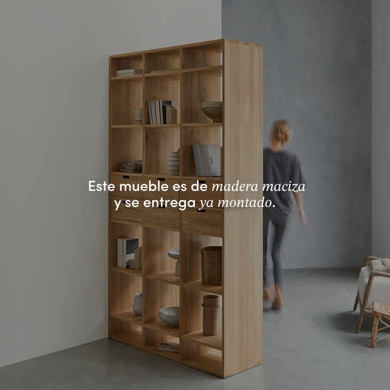 Miho - Biblioteca alta de roble macizo