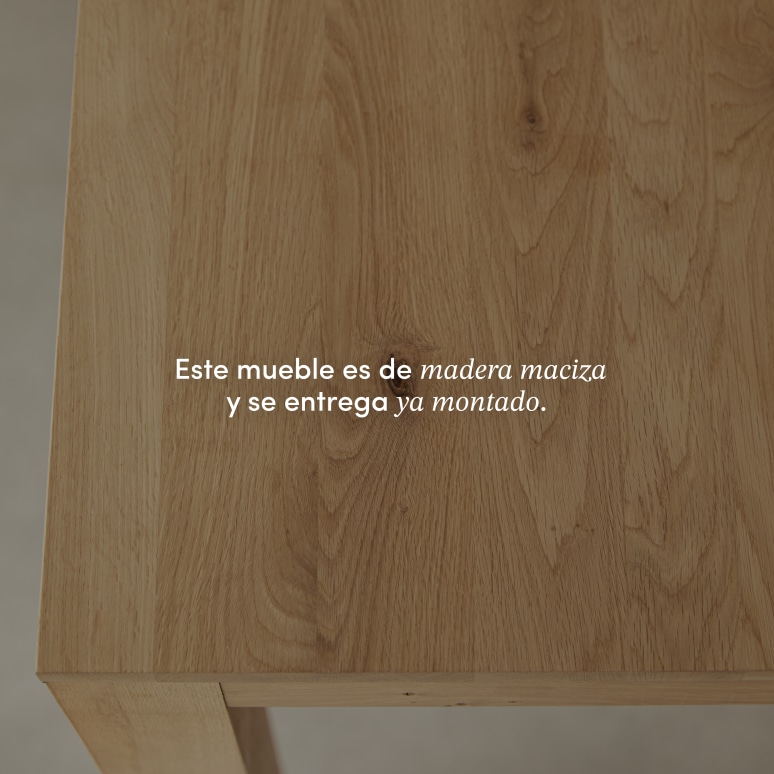 Eden - Mesa rectangular de roble macizo para 4-6 personas