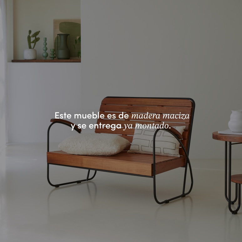 Key Wood - Salón completo de 4 plazas hecho con acacia maciza