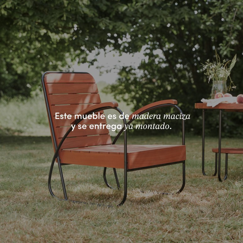 Key Wood - Salón de jardín de acacia maciza de 4 plazas