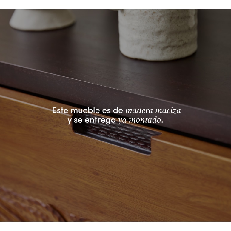Frida - Mueble para TV de caoba maciza de 200 cm