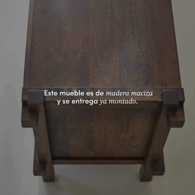 Arko - Mueble para TV de madera de mango macizo con 2 cajones de 120 cm