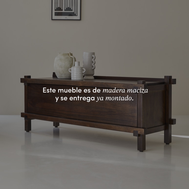 Arko - Mueble para TV de mango macizo de 120 cm