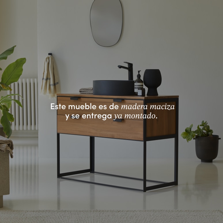 Urban - Mueble para lavabo de acacia maciza de 100 cm