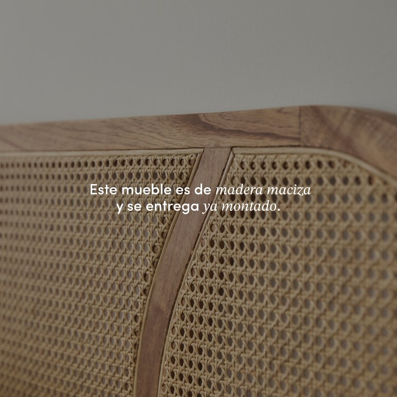 Billie - Cabecero de mindi macizo y caña de 200 cm