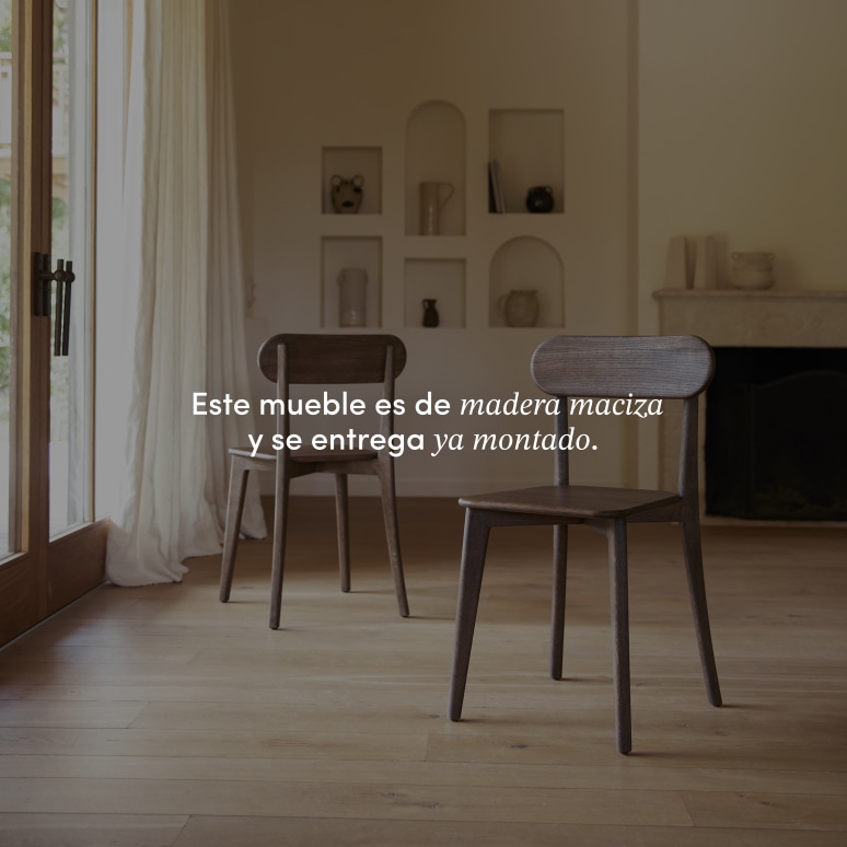 Abel - Silla de caoba maciza marrón