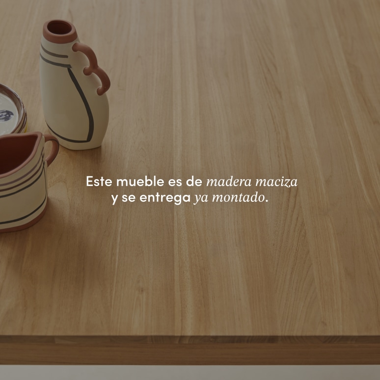 Eden - Mesa de teca maciza para 4-6 personas