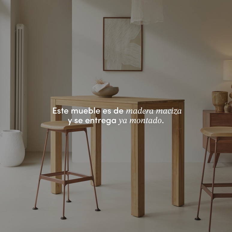 Eden - Mesa alta de teca maciza para 2-4 personas