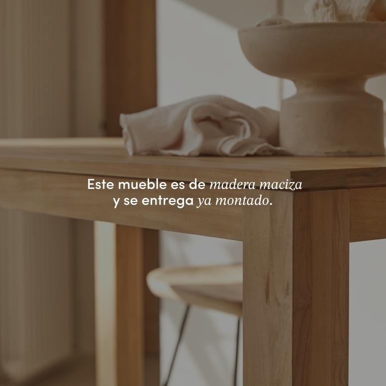 Eden - ﻿Mesa alta de teca maciza para 4-6 personas