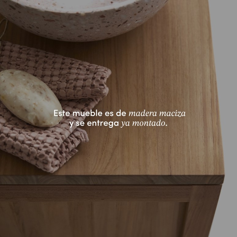 Serena - Mueble para lavabo de teca maciza de 80 cm