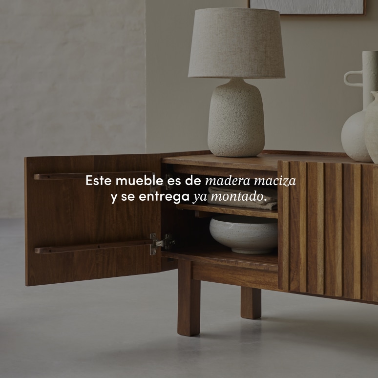 Milo - Mueble para TV de madera maciza de mango de 140 cm