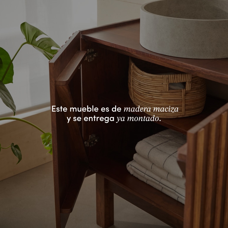 Milo - Mueble de baño de madera de mango de 80 cm