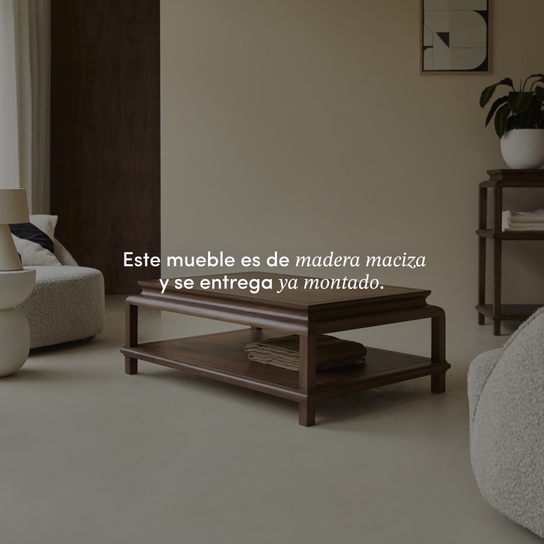 Achille - Mesa de centro rectangular de acacia maciza