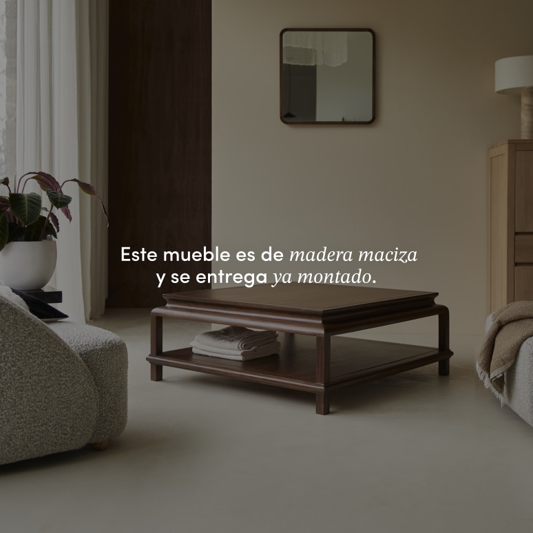 Achille - Mesa de centro cuadrada de acacia maciza