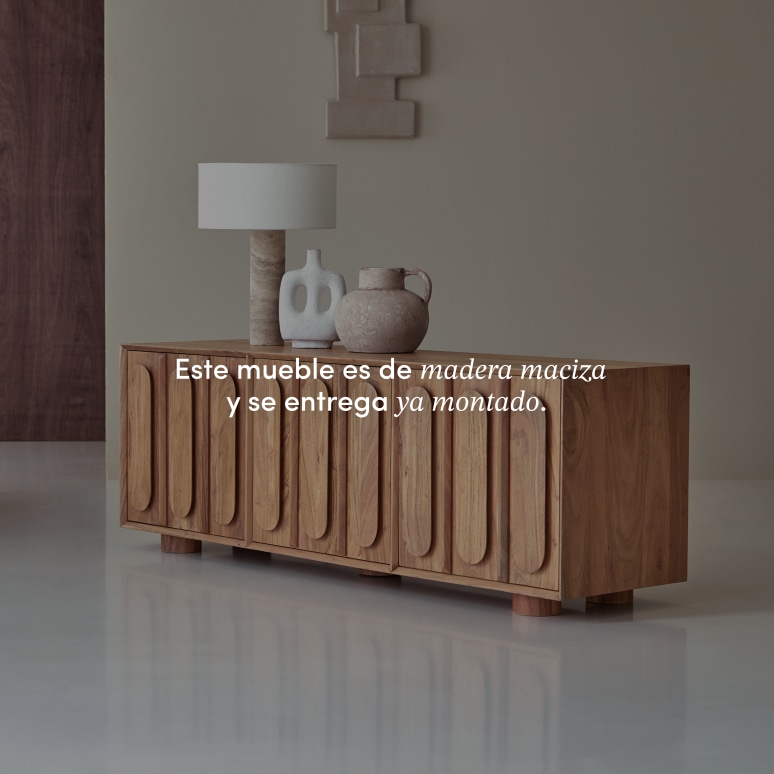 Olga - Mueble para TV de acacia maciza de 145 cm