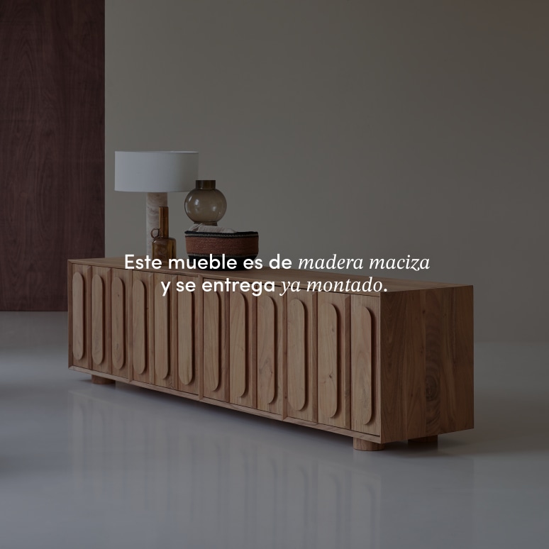 Olga - Mueble para TV de acacia maciza de 195 cm