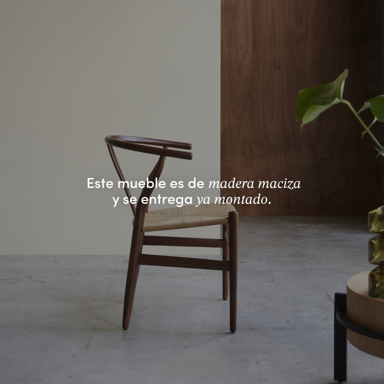 Blaise - Silla de teca maciza oscura y cuerda