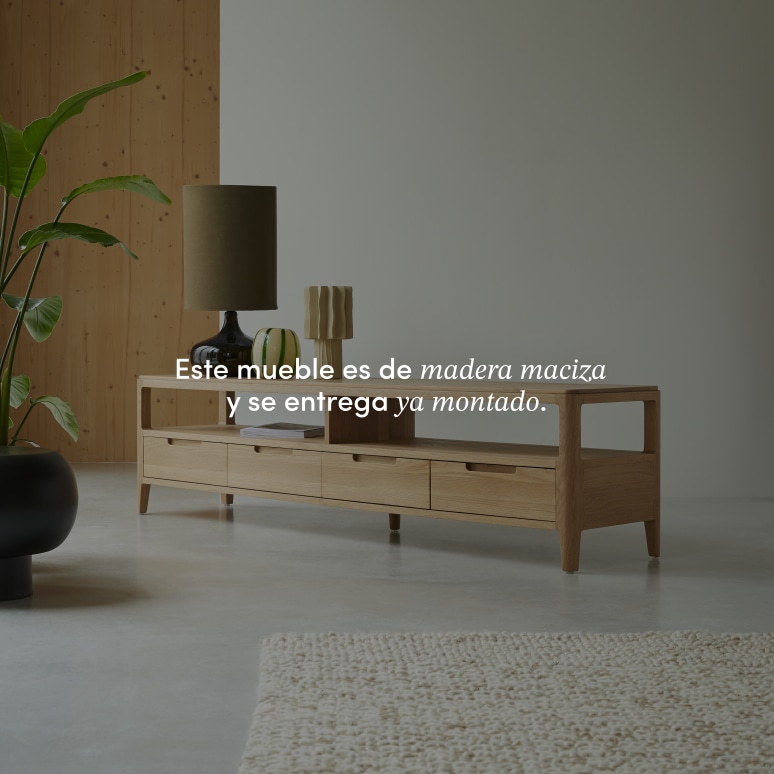 Arto - Mueble para TV de roble macizo de 180 cm 