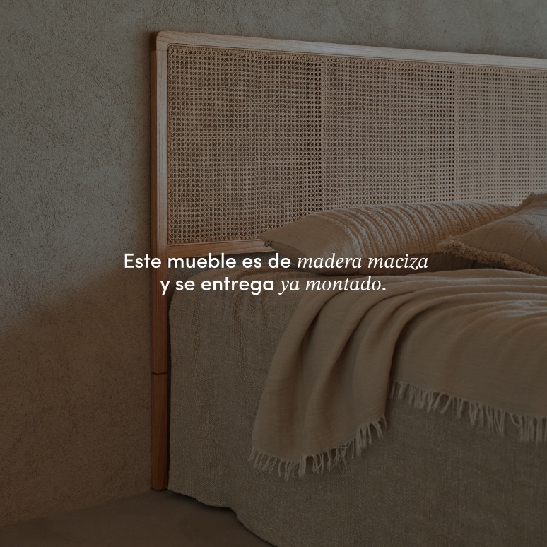 Adèle - Cabecero de rejilla de ratán de 180 cm