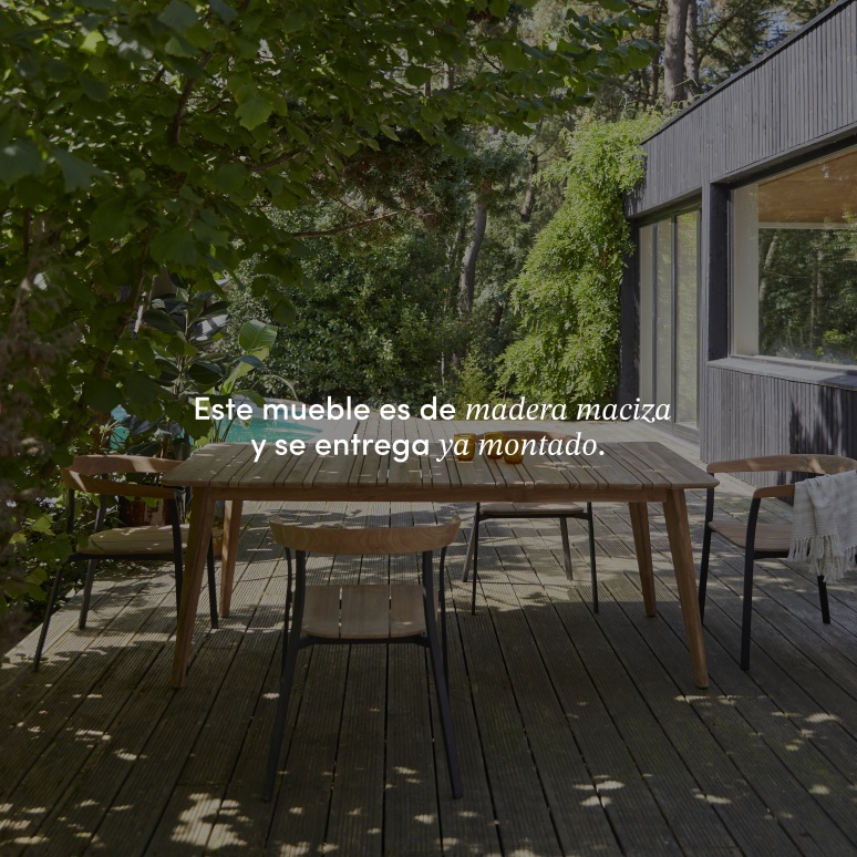 Katrine - Mesa de jardín de teca maciza reciclada para 6-8 personas