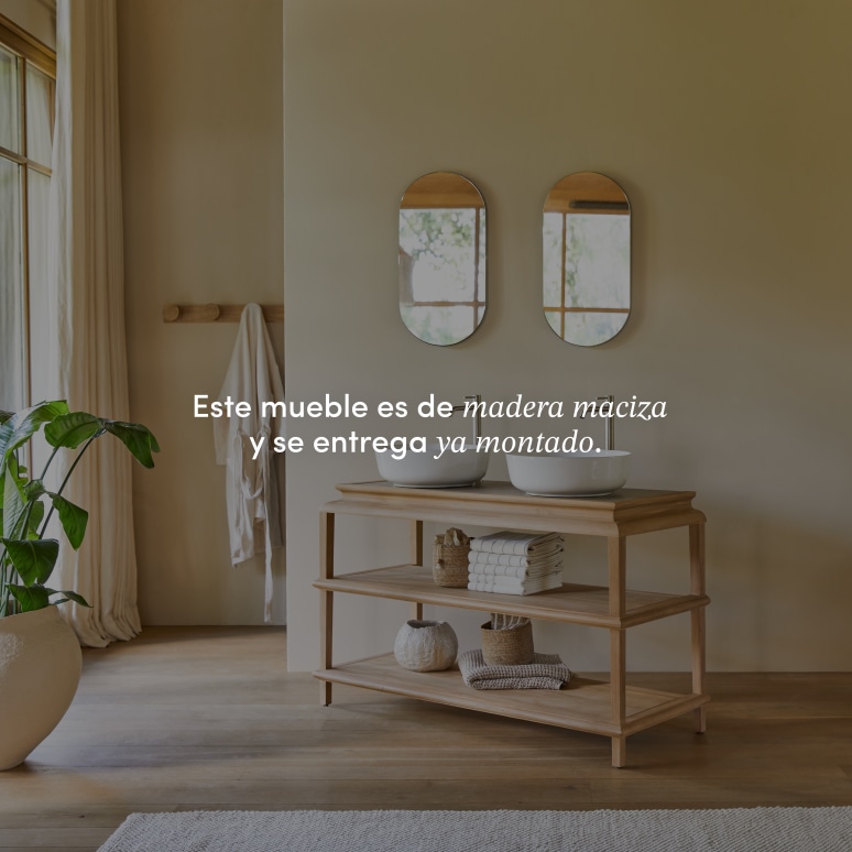 Achille - Mueble para lavabo de teca maciza de 135 cm