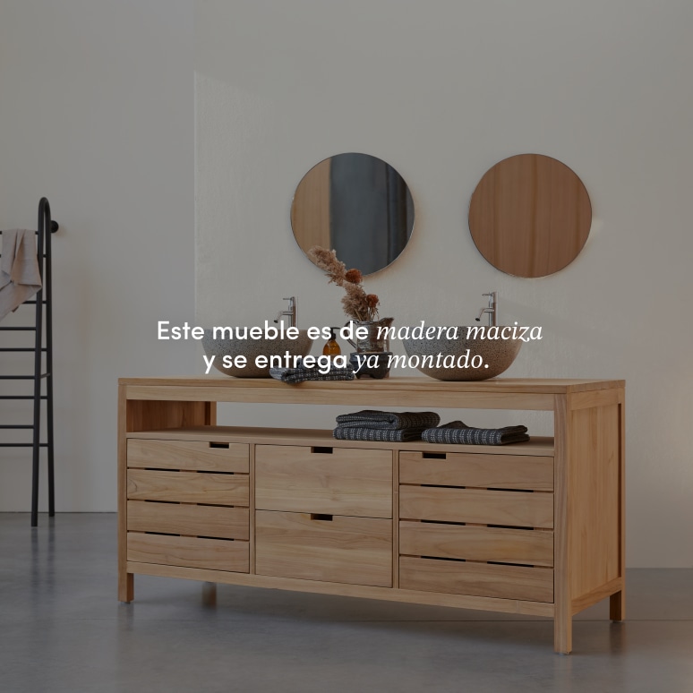 Serena - Mueble para lavabo de teca maciza de 165 cm