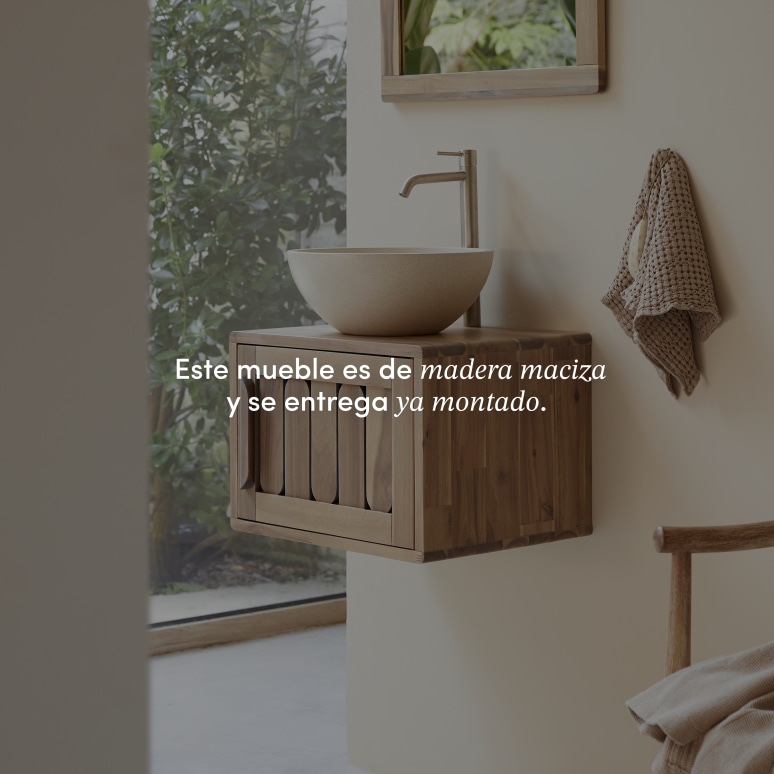 Lila - Mueble de baño de acacia maciza de 50 cm
