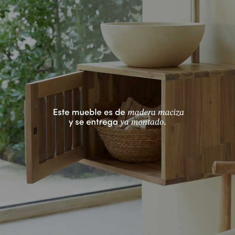 Lila - Mueble de baño de acacia maciza de 50 cm