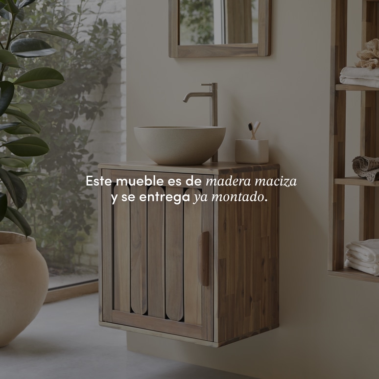 Lila - Mueble de baño de acacia maciza de 60 cm