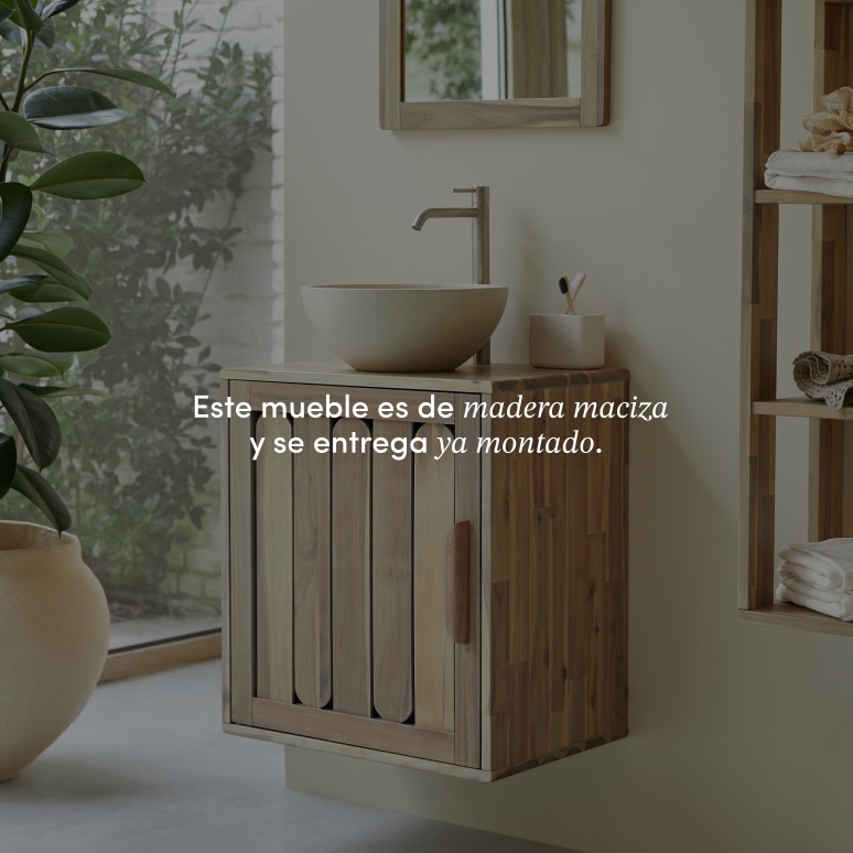 Lila - Mueble de baño de acacia maciza de 60 cm