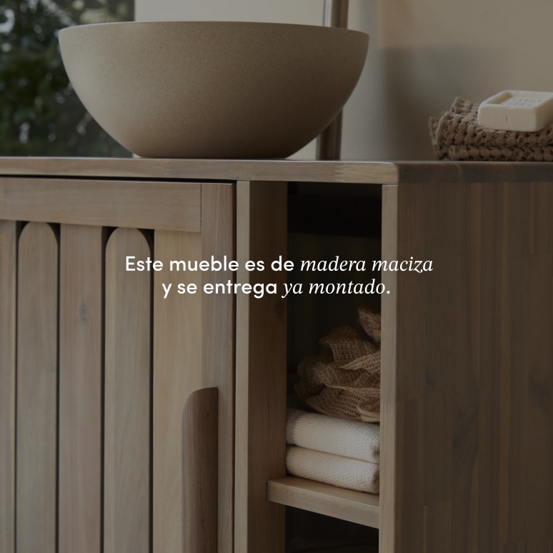 Lila - Mueble de baño de acacia maciza de 80 cm