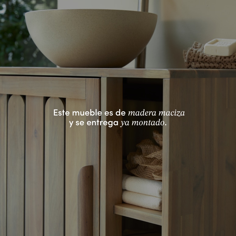 Lila - Mueble de baño de acacia maciza de 80 cm
