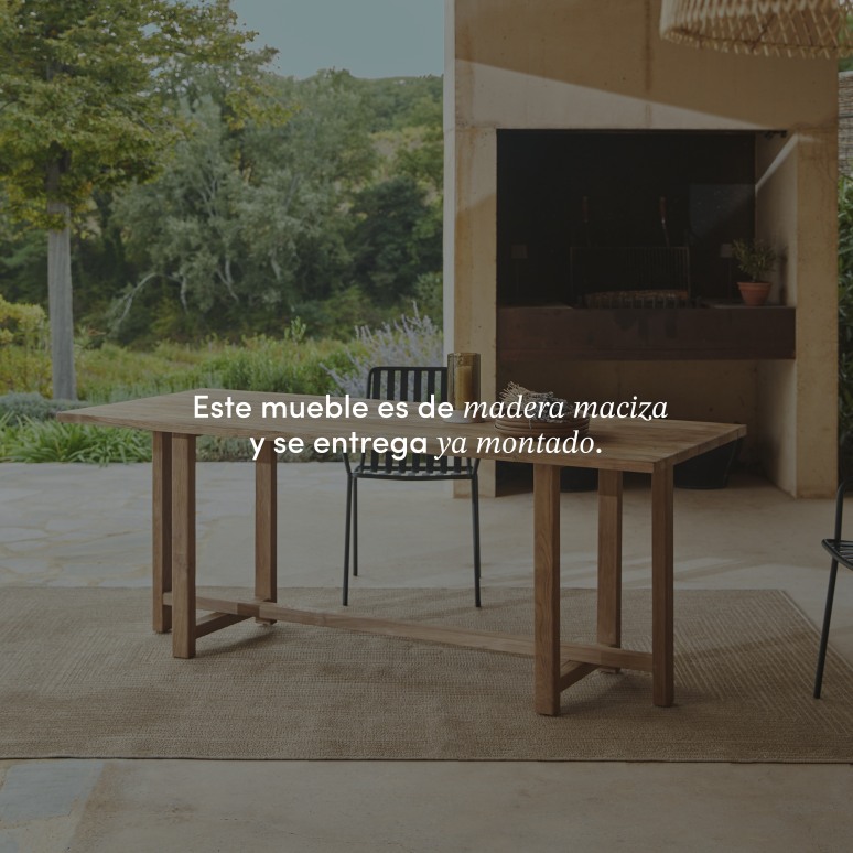 Antonia - Mesa de jardín de teca maciza reciclada para 6-8 personas