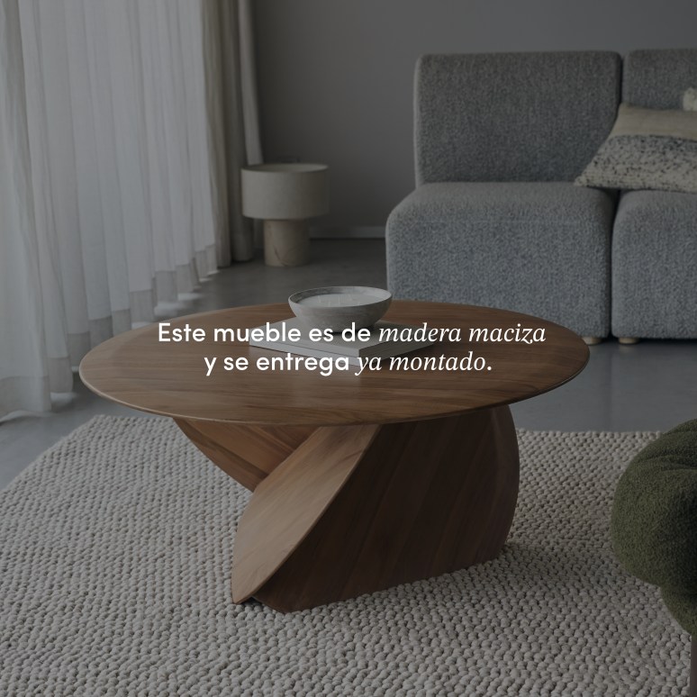 Gonzague - Mesa de centro de teca maciza, modelo grande