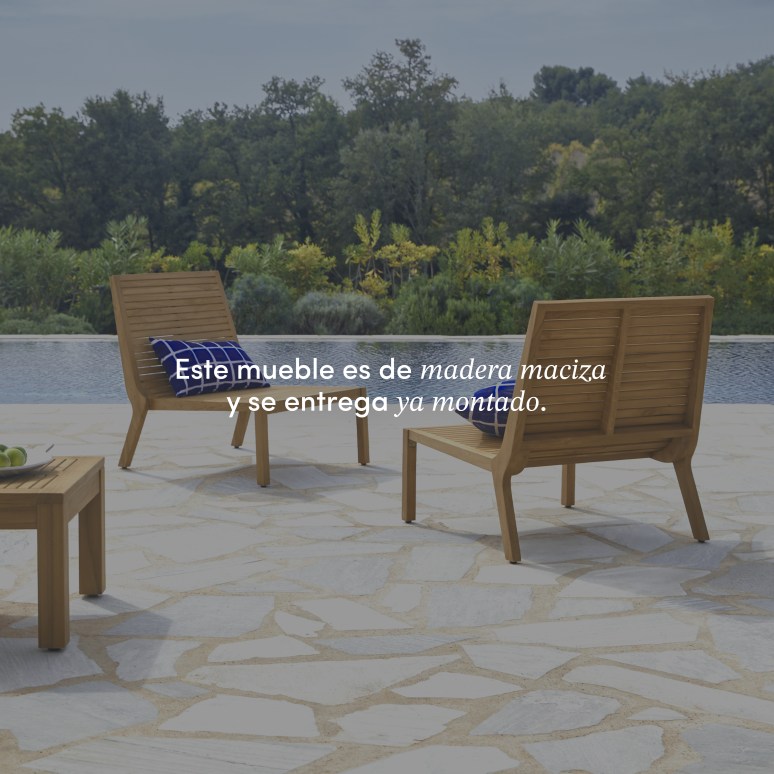 Teo - Conjunto de jardín de teca maciza de 3 plazas