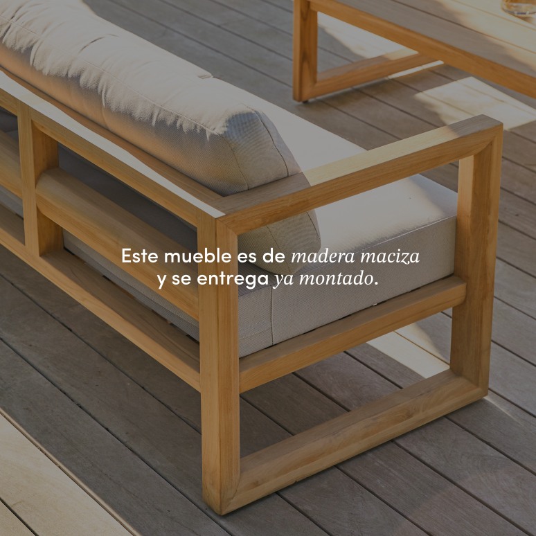Noah - Banco de jardín de 3 plazas de teca maciza