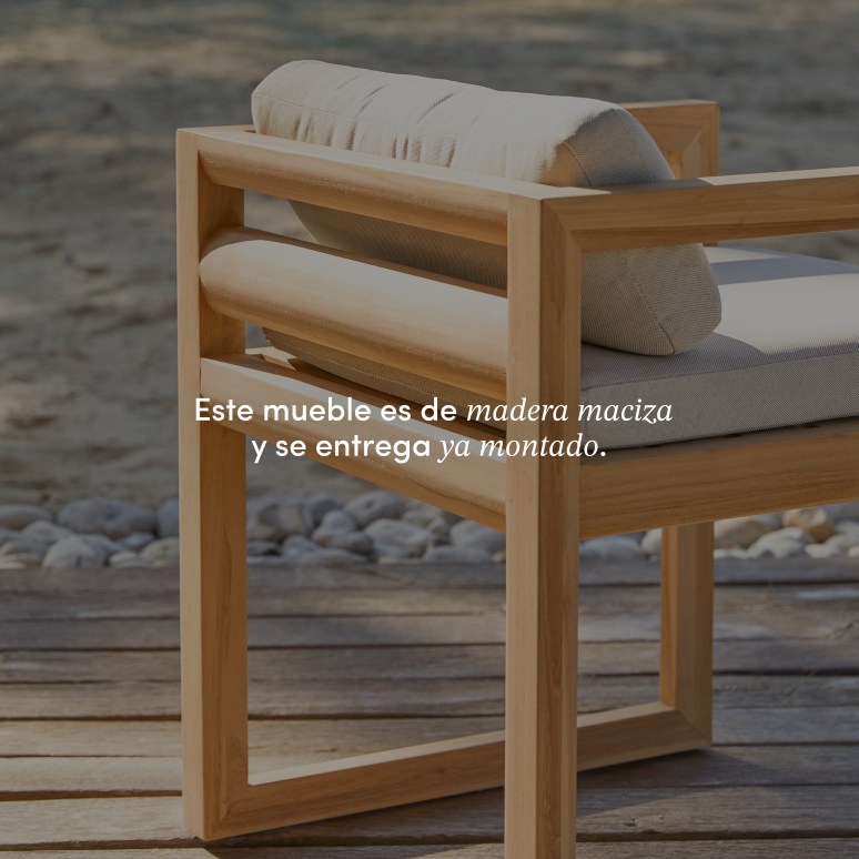 Leon - Conjunto de jardín de teca maciza con 4 sillas
