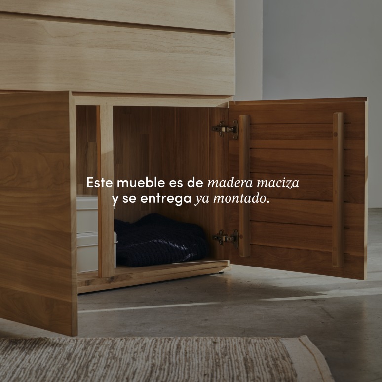 Nino - Cómoda alta de teca maciza