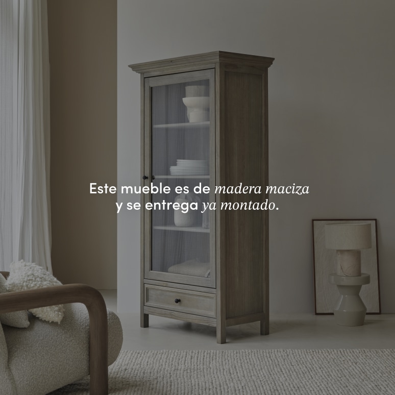 Masha - Vitrina para vajilla de pino macizo 