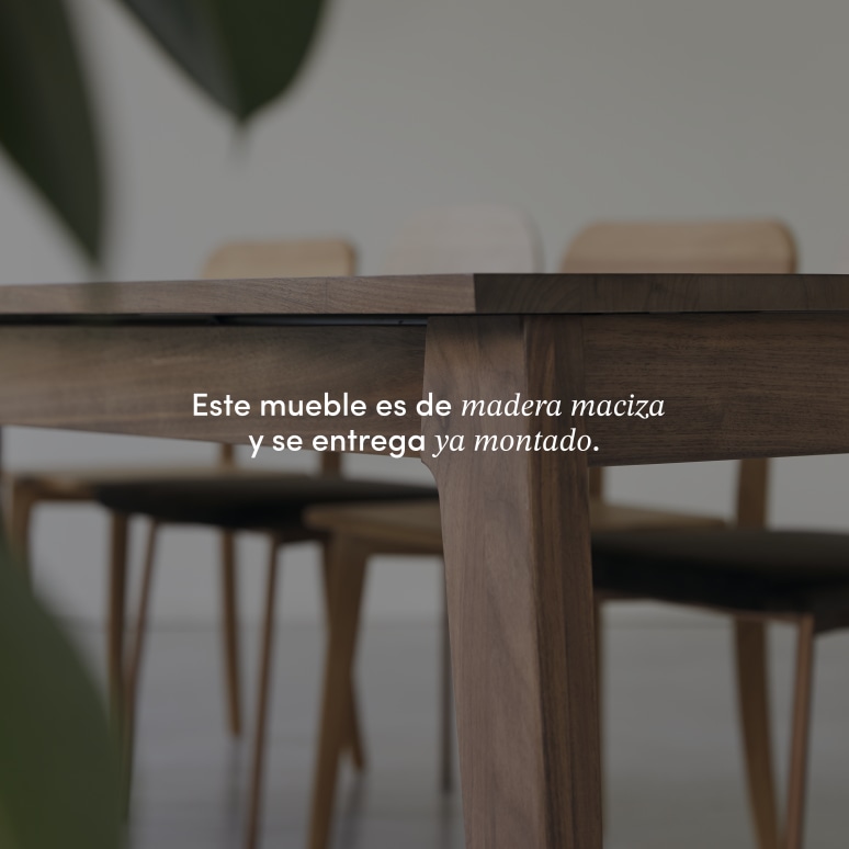 Esmée - Mesa extensible de madera maciza de nogal 6-12 personas.