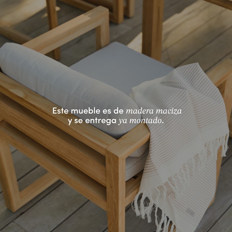 Noah - Conjunto de jardín de teca maciza con 6 sillas