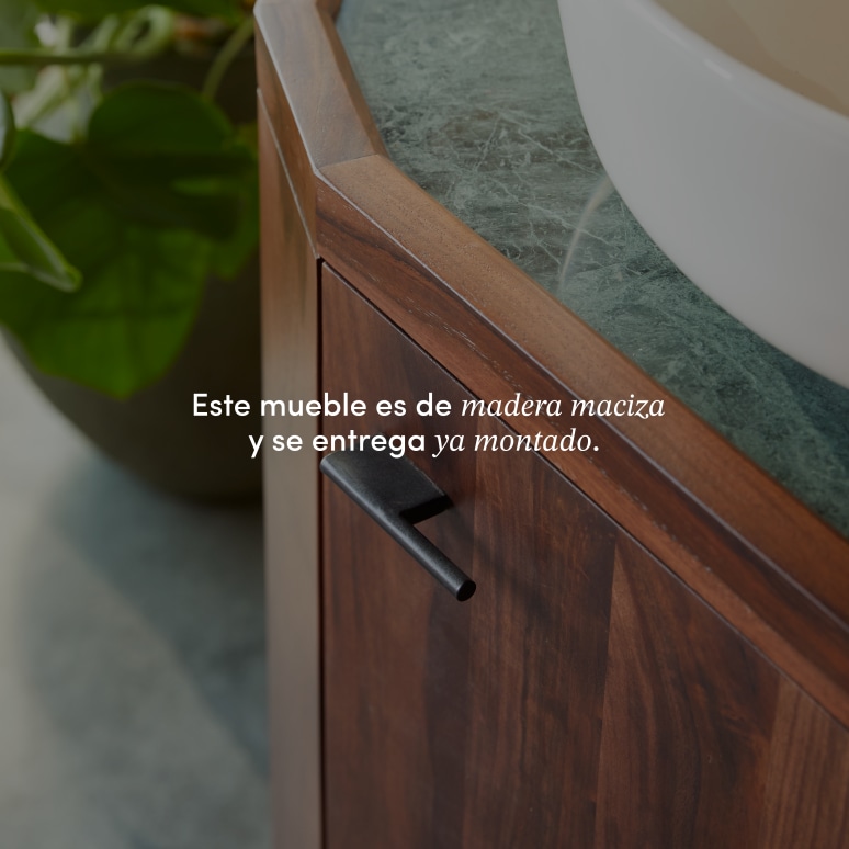 Jade - Mueble para lavabo de palisandro macizo y mármol 80 cm